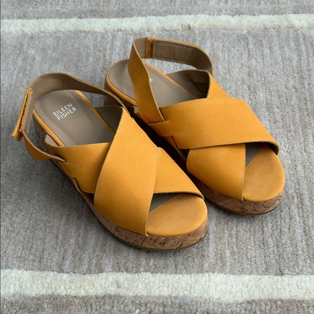 Eileen Fisher Mustard Yellow Sandals